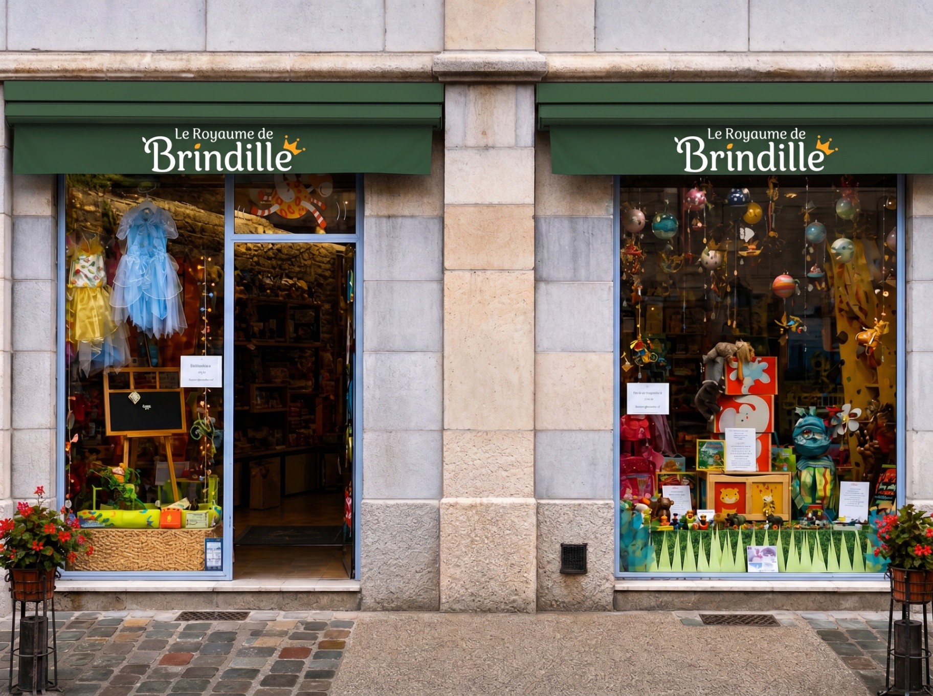 La boutique Le Royaume de Brindille et sa vitrine à Besançon